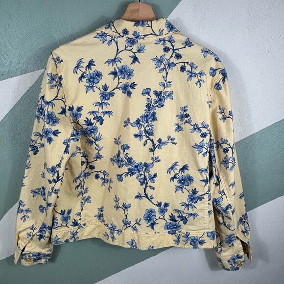 Talbots Jacket Women's Size Medium Floral Bomber Style Stretch Coat - Picture 10 of 10